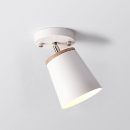 Plafoniera simplă din lemn nordică de fier (o singură lumină)