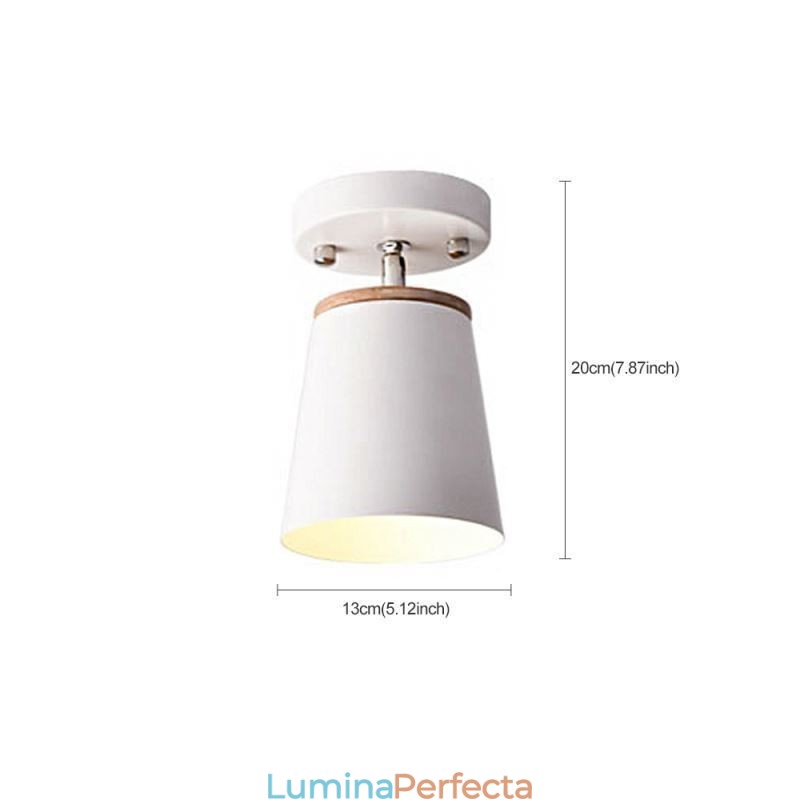 Plafoniera simplă din lemn nordică de fier (o singură lumină)