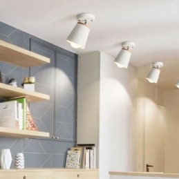 Plafoniera simplă din lemn nordică de fier (o singură lumină)