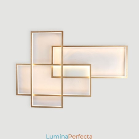 Plafoniera cu pictură din aluminiu, modernă, contemporană, aurie, cu montare încastrabilă, cu dimmer cu telecomandă pentru camera de zi (poate fi folosită și ca lumină de perete) Plafoniera cu pictură din aluminiu, modernă, contemporană, aurie, cu montare încastrabilă, cu dimmer cu telecomandă pentru camera de zi (poate fi folosită și ca lumină de perete)