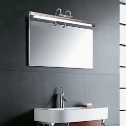 Lămpi pentru oglindă din oțel inoxidabil Lămpi de perete pentru baie din acril Lămpi de machiaj Alb rece Alb cald (dimensiune: 57X13.5X15)