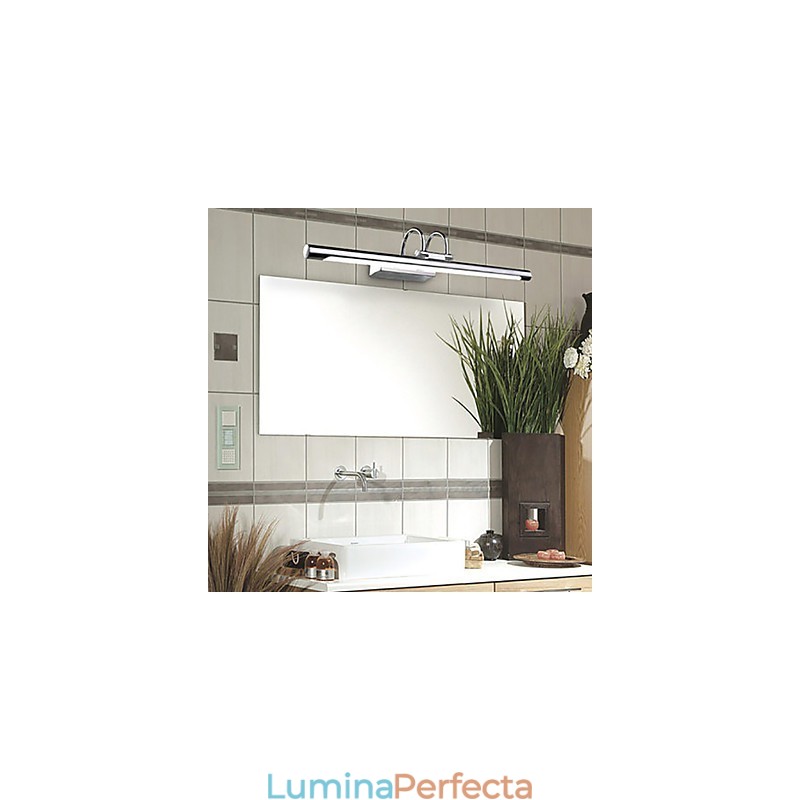 Lămpi pentru oglindă din oțel inoxidabil Lămpi de perete pentru baie din acril Lămpi de machiaj Alb rece Alb cald (dimensiune: 57X13.5X15)
