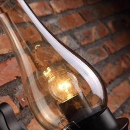 Lampă de perete retro, rustică, nordică, din sticlă, pentru dormitor