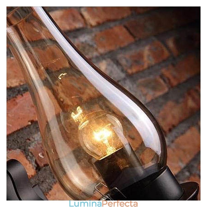 Lampă de perete retro, rustică, nordică, din sticlă, pentru dormitor