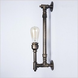 Aplică de perete cu conductă de apă din fier Wroguht Lămpi de culoar de epocă Lampă de perete din fier pentru mansardă Bec incandescent Edison FJ DB2 046A0