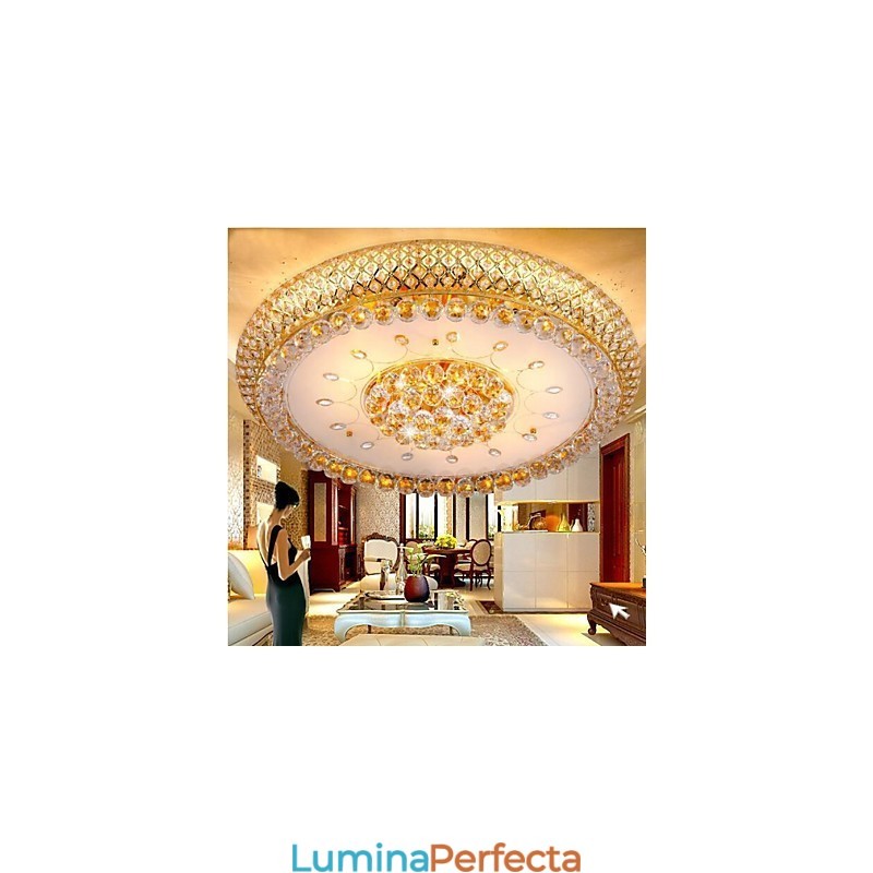 Plafoniera rotundă de cristal Absorb Dom Diametru 80CM Conține 15 becuri