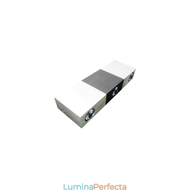 Aplică modernă de perete cu corp dreptunghiular din aluminiu