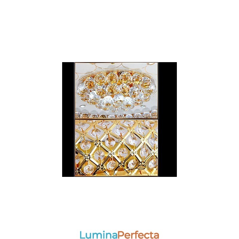 Plafoniera rotundă de cristal Absorb Dom Diametru 80CM Conține 15 becuri