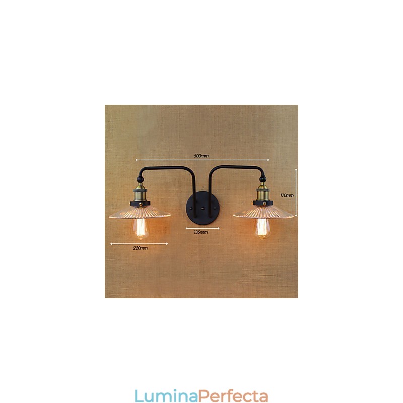 Stil Nordic Industrial Personalitate Creativă Interior Dormitor Mediteranean Cafenea Perete Sticlă Fier dublu