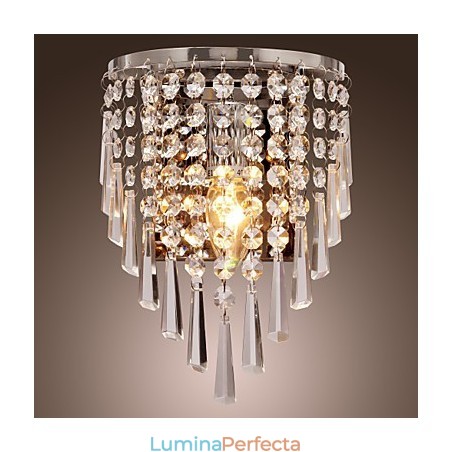 Aplică de perete semicirculară cu caracteristică cristal Aplică de perete semicirculară cu caracteristică cristal