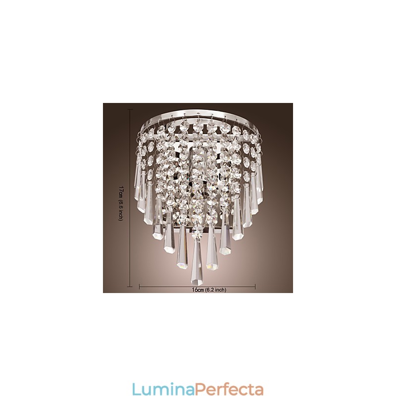 Aplică de perete semicirculară cu caracteristică cristal