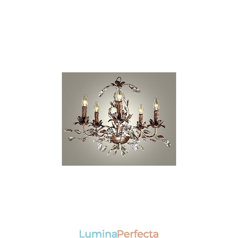 Candelabru din metal din alamă antică în stil lumânare