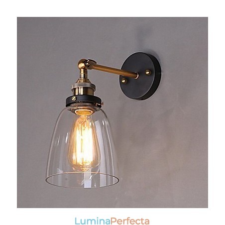 Applique de perete din sticlă Industrial Edison Simplicity Capac cu bază metalică Sufragerie Cameră de studiu Birou Lumină de perete pe hol Applique de perete din sticlă Industrial Edison Simplicity Capac cu bază metalică Sufragerie Cameră de studiu Birou Lumină de perete pe hol