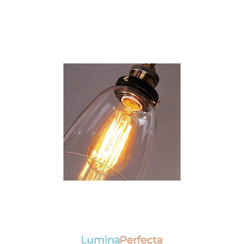 Applique de perete din sticlă Industrial Edison Simplicity Capac cu bază metalică Sufragerie Cameră de studiu Birou Lumină de perete pe hol