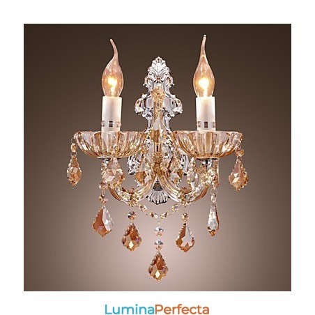 Aplică elegantă din cristal cu 2 lumini Aplică elegantă din cristal cu 2 lumini