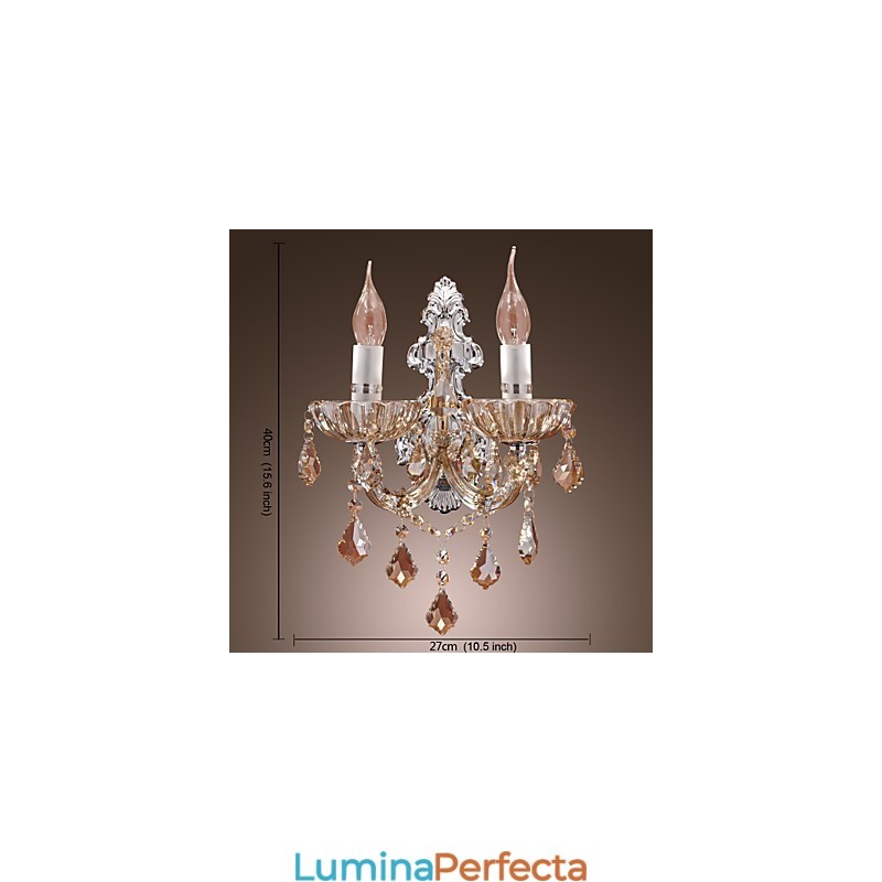 Aplică elegantă din cristal cu 2 lumini
