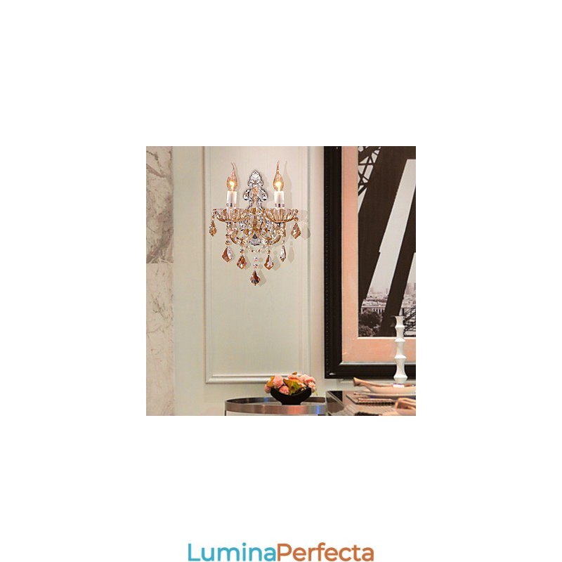 Aplică elegantă din cristal cu 2 lumini