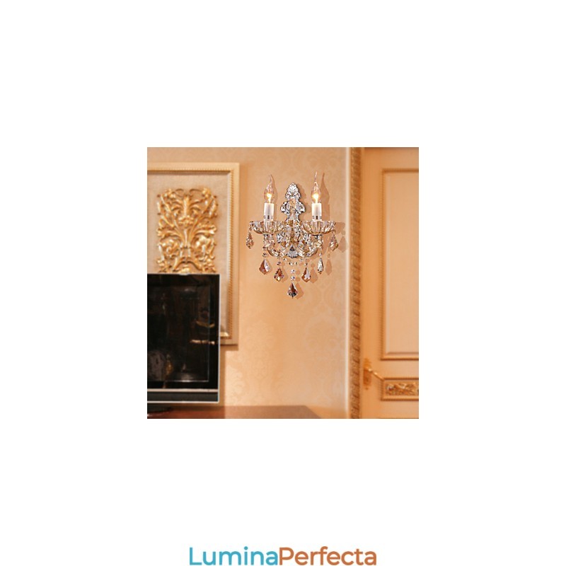 Aplică elegantă din cristal cu 2 lumini