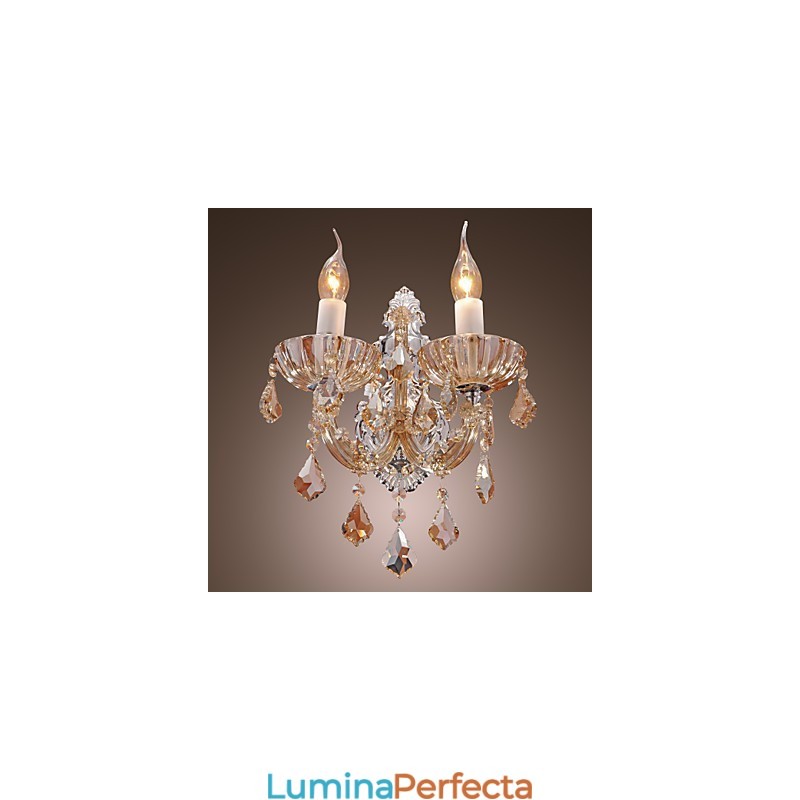 Aplică elegantă din cristal cu 2 lumini