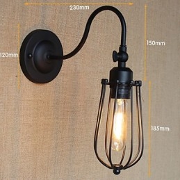 American Country Living Lampă Dormitor Balcon Minimalist Mat Negru Lampă de Noptieră Artă Decorativă Perete