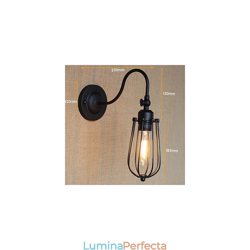 American Country Living Lampă Dormitor Balcon Minimalist Mat Negru Lampă de Noptieră Artă Decorativă Perete