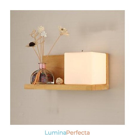 Aplică creativă contemporană și contractată din lemn masiv din sticlă Aplică creativă contemporană și contractată din lemn masiv din sticlă