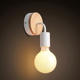 110V 220V IRON Edison Lumină de perete interioară pentru hol case de scări Lampă cu bec Negru Alb