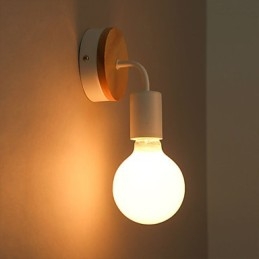 110V 220V IRON Edison Lumină de perete interioară pentru hol case de scări Lampă cu bec Negru Alb