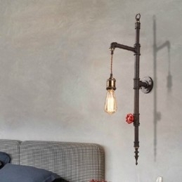 Peretele de țeavă al aplicului de perete rachetă retro creativ și rural