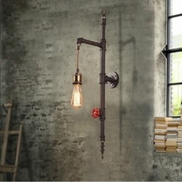 Peretele de țeavă al aplicului de perete rachetă retro creativ și rural