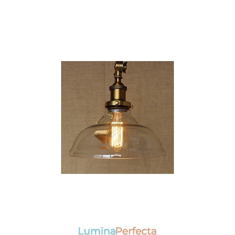 Lampă de perete pentru dormitor, sticlă de fier, bronz, alamă, stil retro, creativă americană