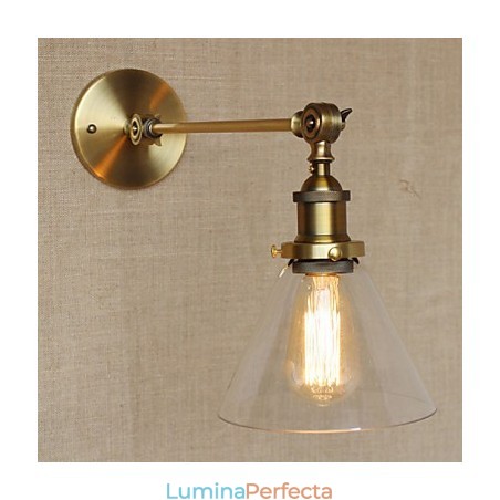 Lampă de perete pentru dormitor, sticlă de fier, bronz, alamă, stil retro, creativă americană Lampă de perete pentru dormitor, sticlă de fier, bronz, alamă, stil retro, creativă americană