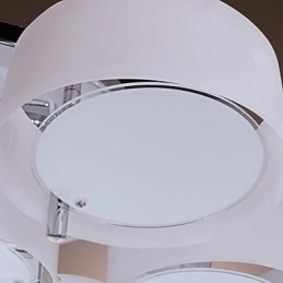 Candelabru modern, contemporan, din metal cromat, montat încastrat