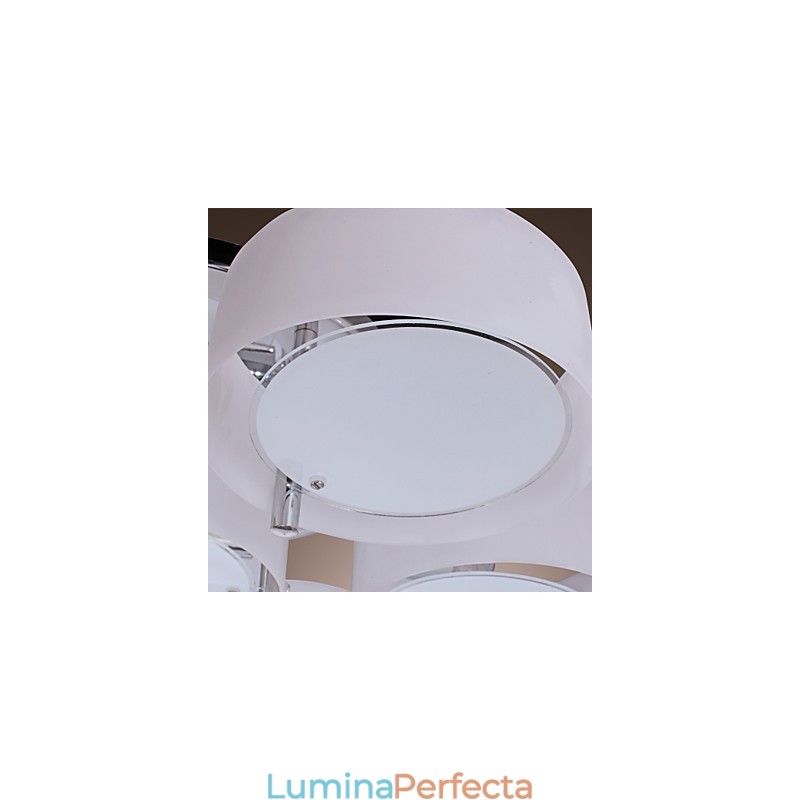 Candelabru modern, contemporan, din metal cromat, montat încastrat