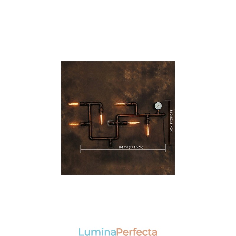 Aplice Aplice 6 Lumini Finisaj Bronz Stil Industrial Rustic Lodge Metal