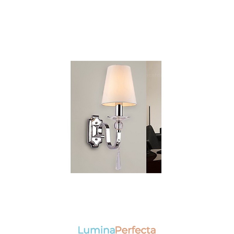 Lampă de perete albă caldă cu picături de cristal