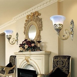 Aplice Bronz Lumini Sticla Moire European Retro Classic 220V