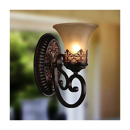 Aplice Vintage 1 Lumină cu Material Rășin Abajur din Sticlă Cameră Pat Sufragerie Coridor Lumini Aplice Vintage 1 Lumină cu Material Rășin Abajur din Sticlă Cameră Pat Sufragerie Coridor Lumini