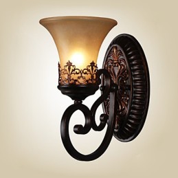 Aplice Vintage 1 Lumină cu Material Rășin Abajur din Sticlă Cameră Pat Sufragerie Coridor Lumini