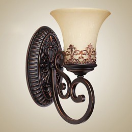 Aplice Vintage 1 Lumină cu Material Rășin Abajur din Sticlă Cameră Pat Sufragerie Coridor Lumini