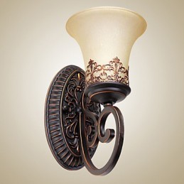 Aplice Vintage 1 Lumină cu Material Rășin Abajur din Sticlă Cameră Pat Sufragerie Coridor Lumini