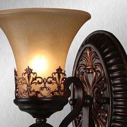 Aplice Vintage 1 Lumină cu Material Rășin Abajur din Sticlă Cameră Pat Sufragerie Coridor Lumini