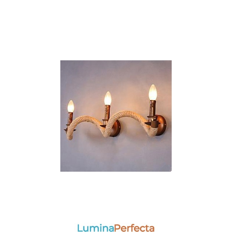 Lampă de perete cu frânghie răsucite contractată pentru balcon