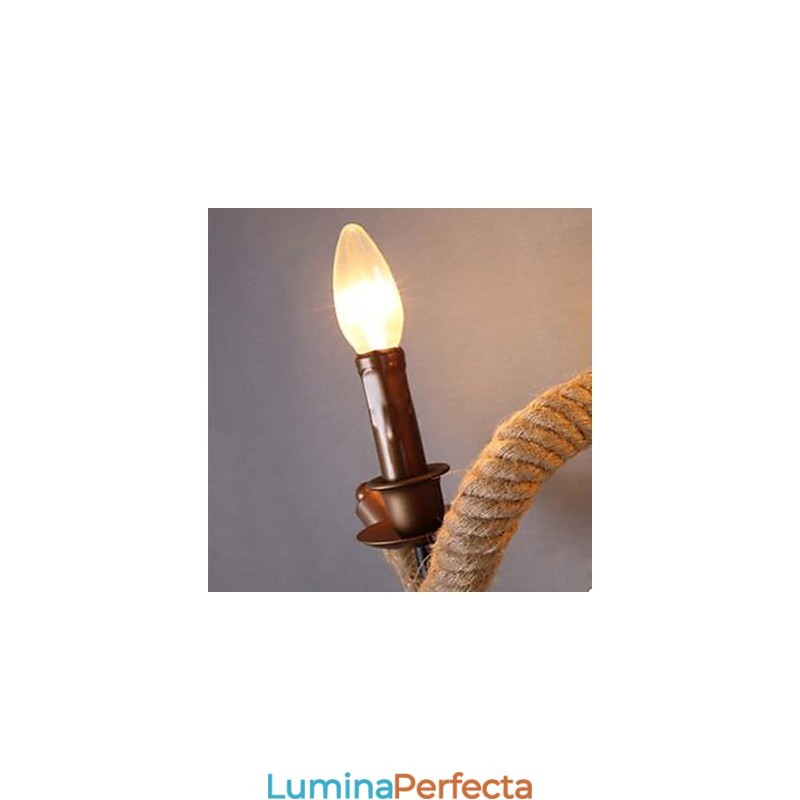 Lampă de perete cu frânghie răsucite contractată pentru balcon