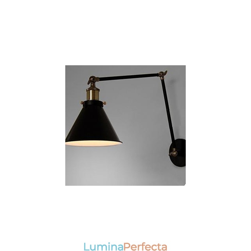 Industrial Nostalgia Personality Loft Black Umbrella Section Lampa de perete dubla