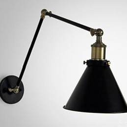 Industrial Nostalgia Personality Loft Black Umbrella Section Lampa de perete dubla