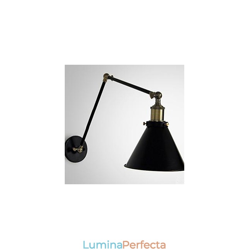 Industrial Nostalgia Personality Loft Black Umbrella Section Lampa de perete dubla