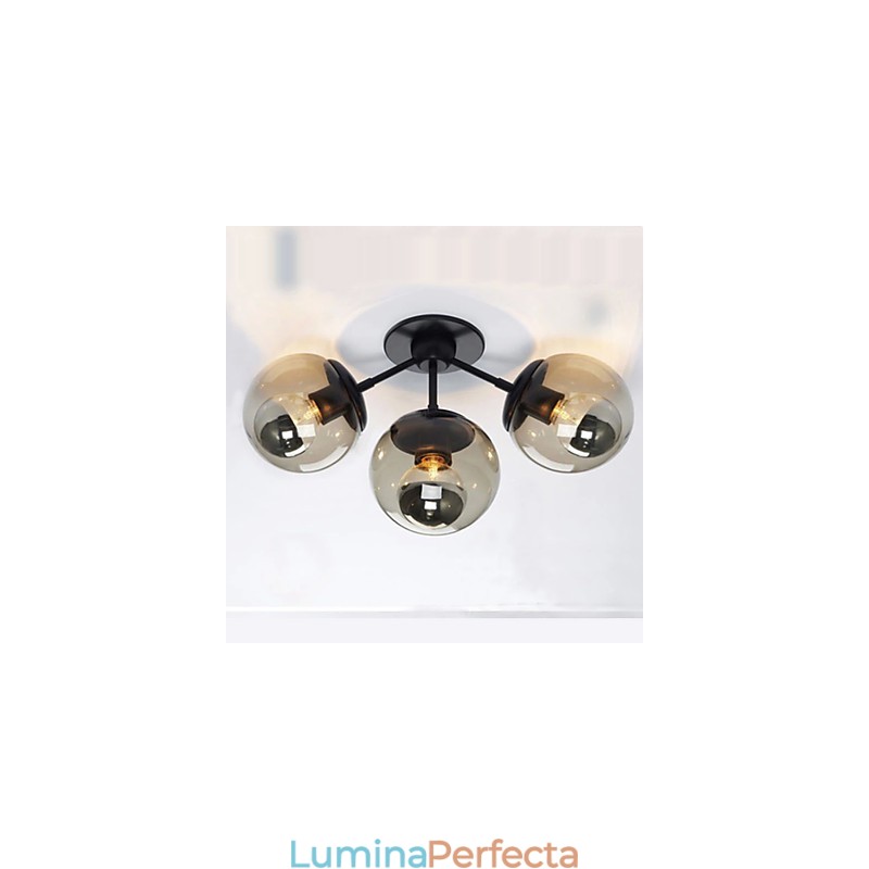 Aplice de perete Bilă de sticlă 3 lumini Lumini de perete interioare exterioarel Rustic Lodge Metal