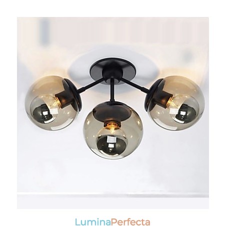 Aplice de perete Bilă de sticlă 3 lumini Lumini de perete interioare exterioarel Rustic Lodge Metal Aplice de perete Bilă de sticlă 3 lumini Lumini de perete interioare exterioarel Rustic Lodge Metal