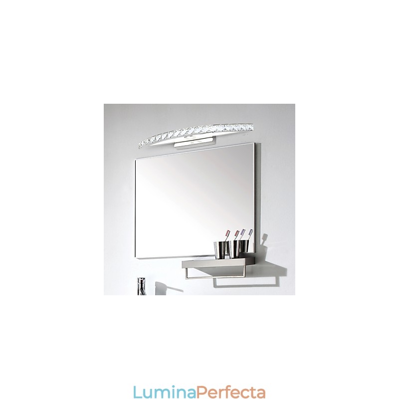 Lampă Oglindă Oțel Inoxidabil Și Cristal